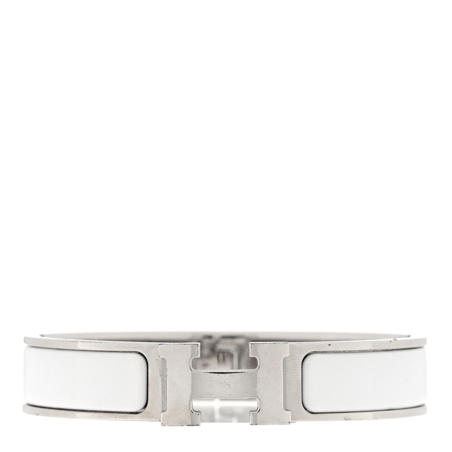 Enamel Narrow Clic Clac H Bracelet PM White
