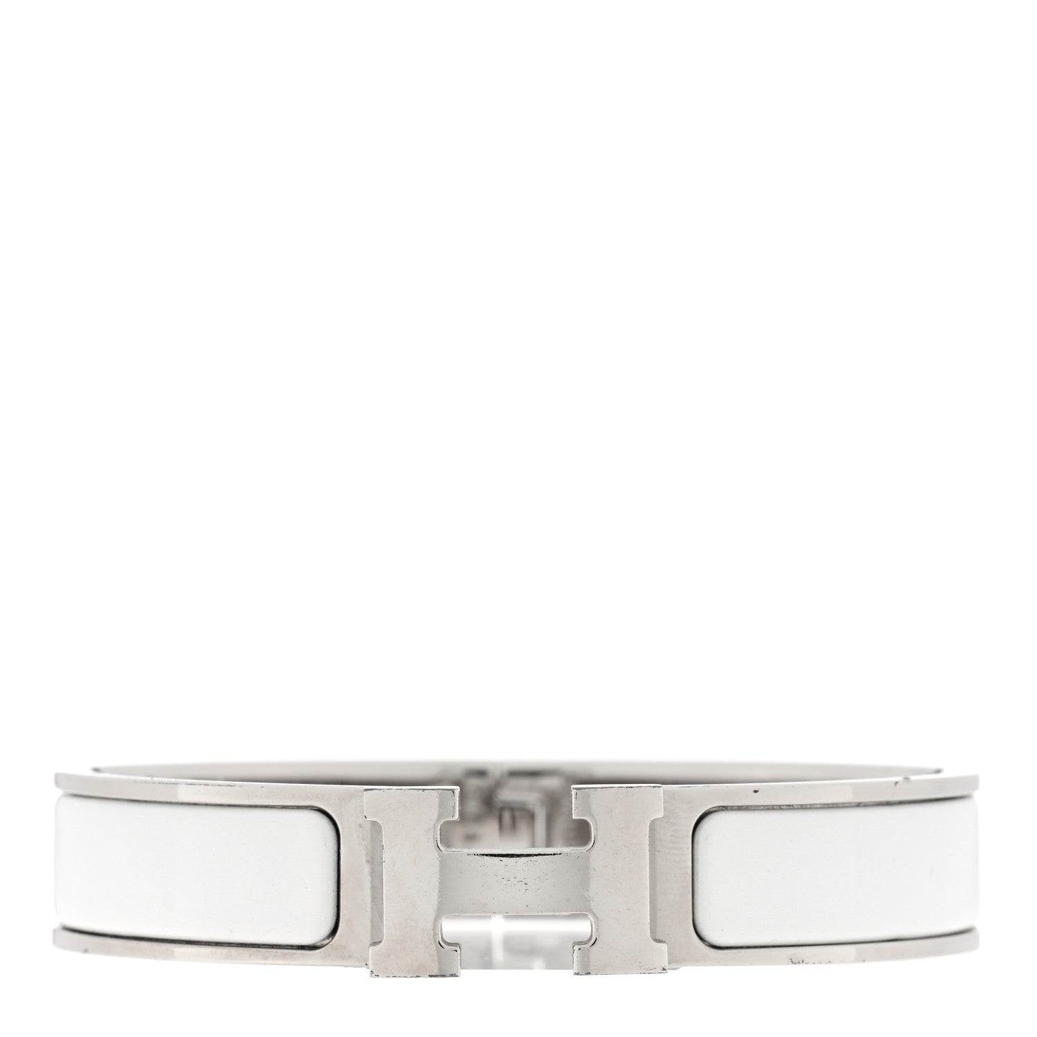 Hermes Enamel Narrow Clic Clac H Bracelet PM White 1 of 3
