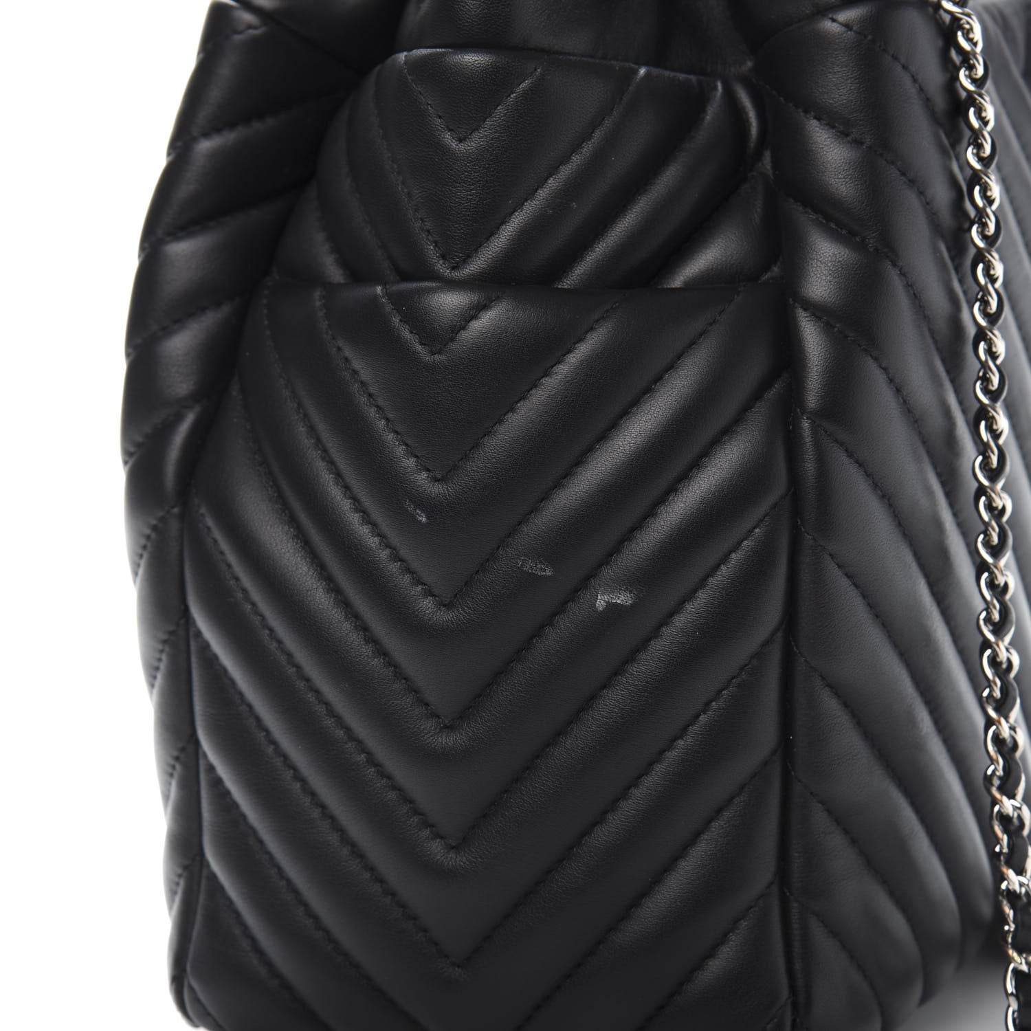 Chanel Lambskin Chevron Small Urban Spirit Drawstring Bag Black 9 of 10