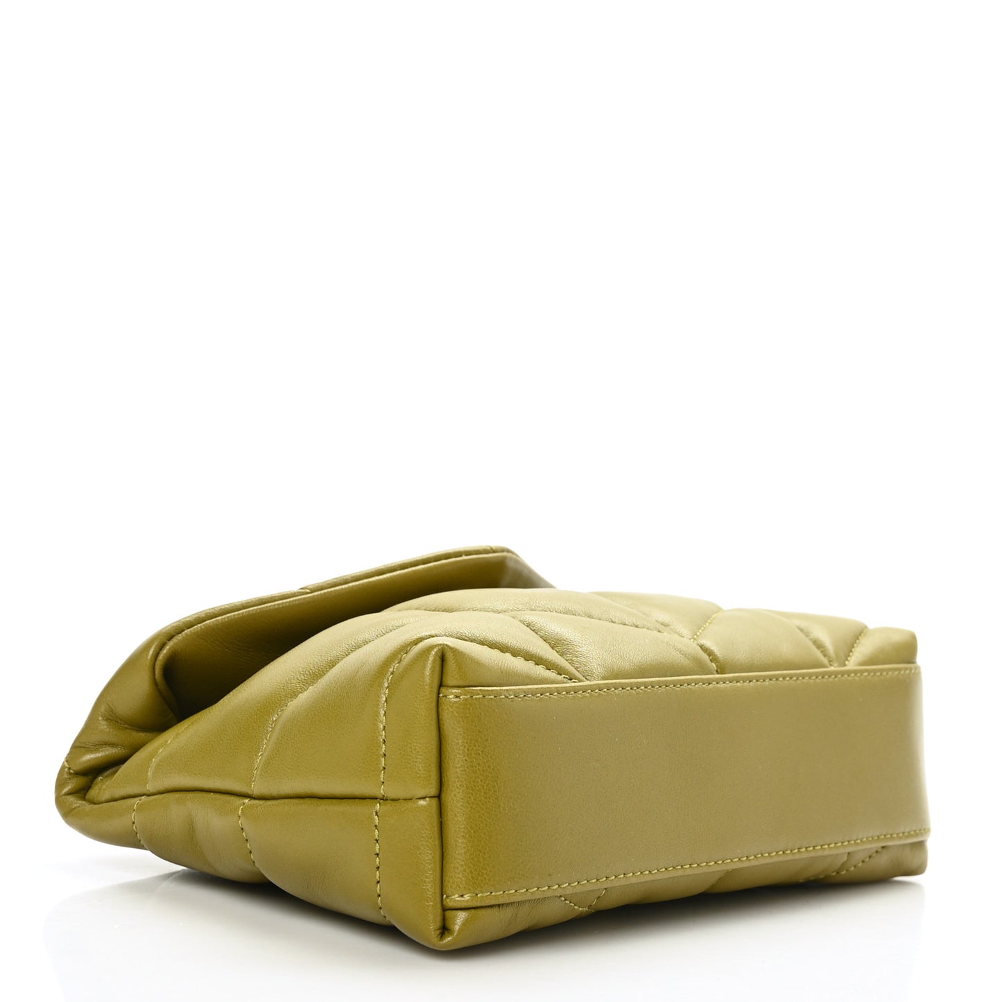 Lambskin Monogram Loulou Puffer Pouch Clutch Olive