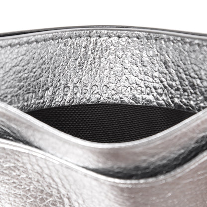 Balenciaga Metallic Goatskin Logo Everyday Multi Card Case Argent Black 6 of 6