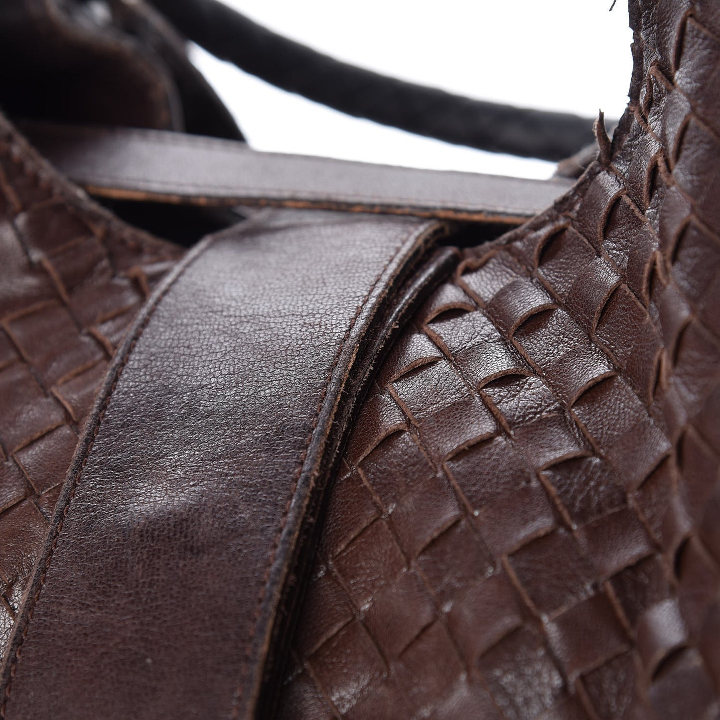 Nappa Intrecciato Shoulder Bag Brown