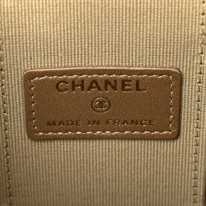 Chanel Lambskin Quilted Pearl Crush Mini Vanity Case With Chain Light Beige 6 of 11