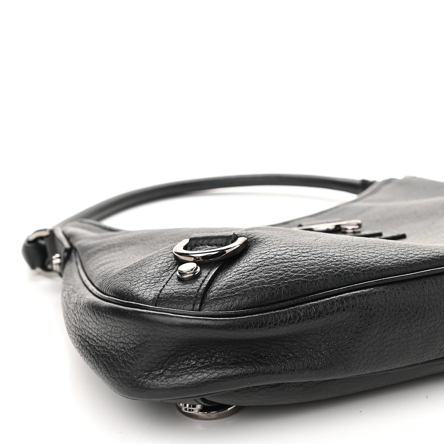 Calfskin Abbey D Ring Hobo Black