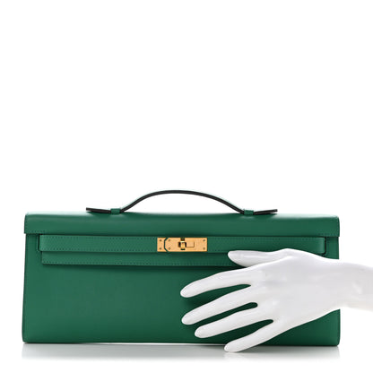Hermes Swift Kelly Cut Clutch Pochette Vert Vertigo 2 of 7