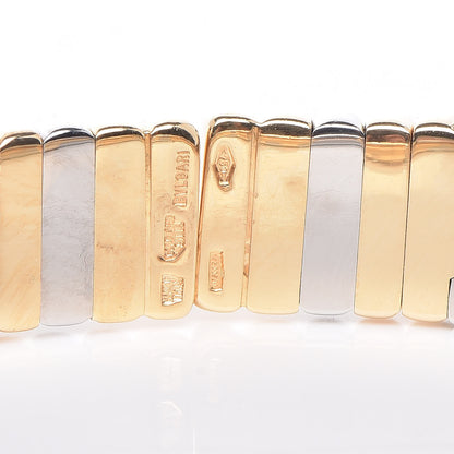 Bulgari 18K Yellow Gold Stainless Steel 10mm Parentesi Cuff Bracelet 4 of 5