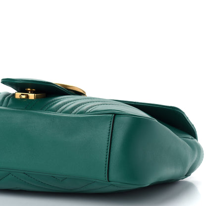 Gucci Calfskin Matelasse Medium GG Marmont Shoulder Bag Emerald Green 9 of 9
