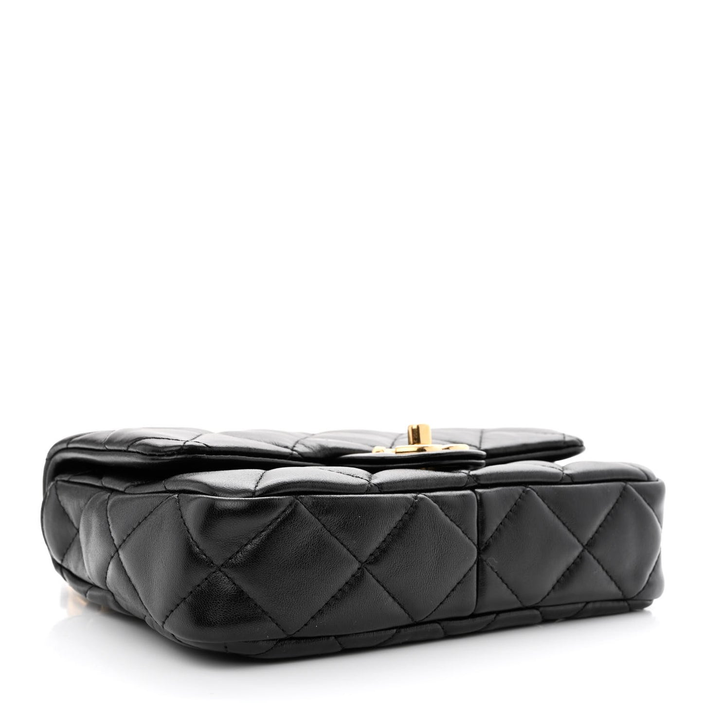 Lambskin Quilted Small Funky Town Flap Black