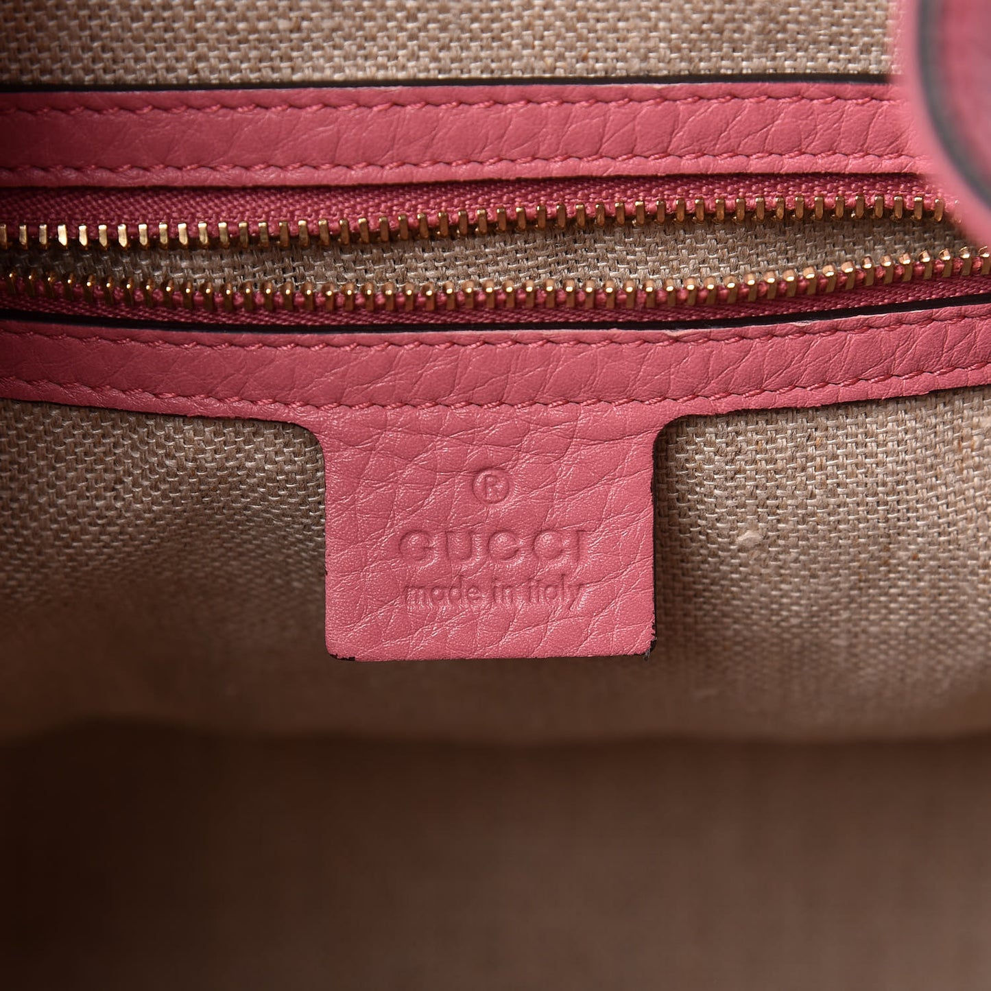 GG Monogram Calfskin Bucket Bag Pink