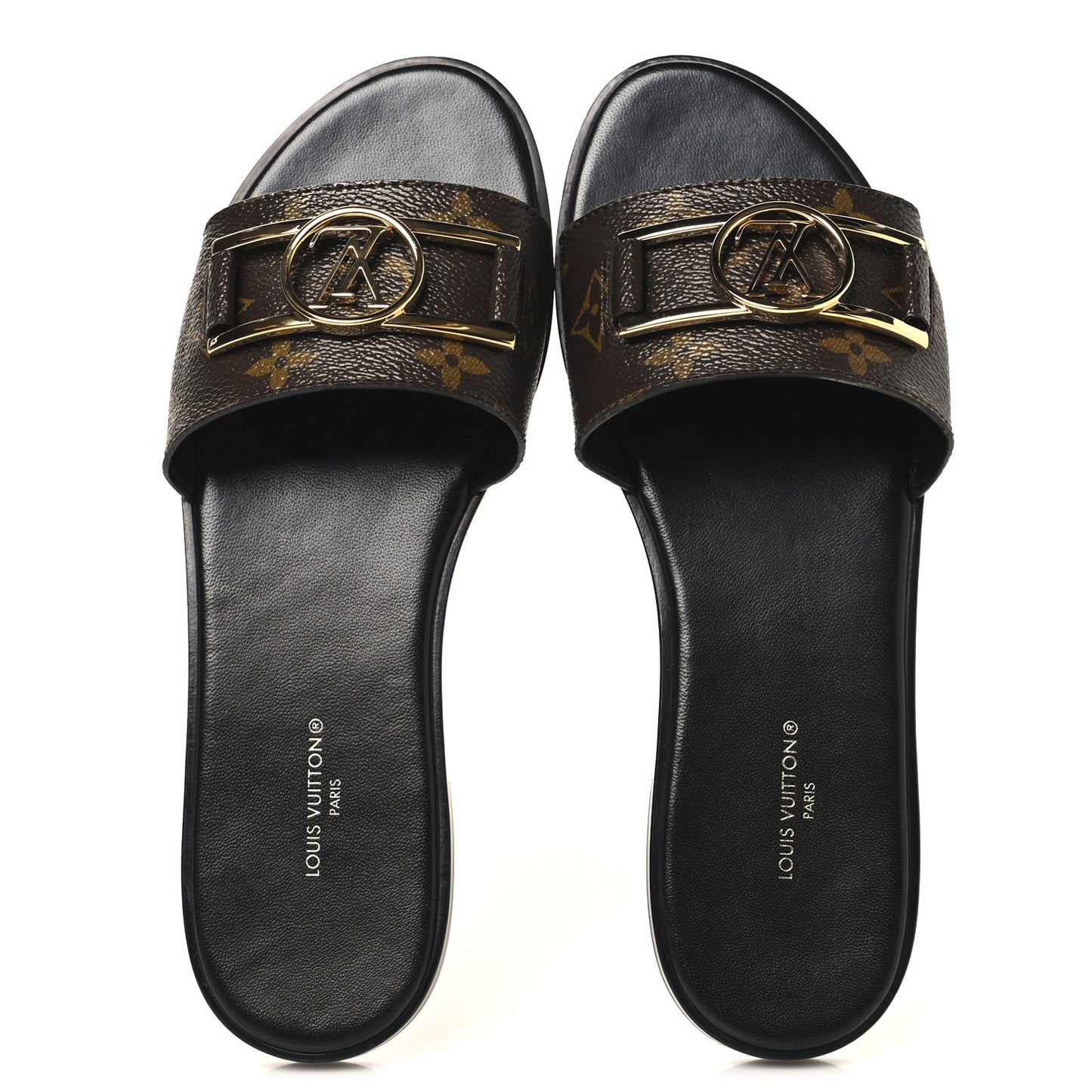 Patent Monogram Lock It Flat Mules 37