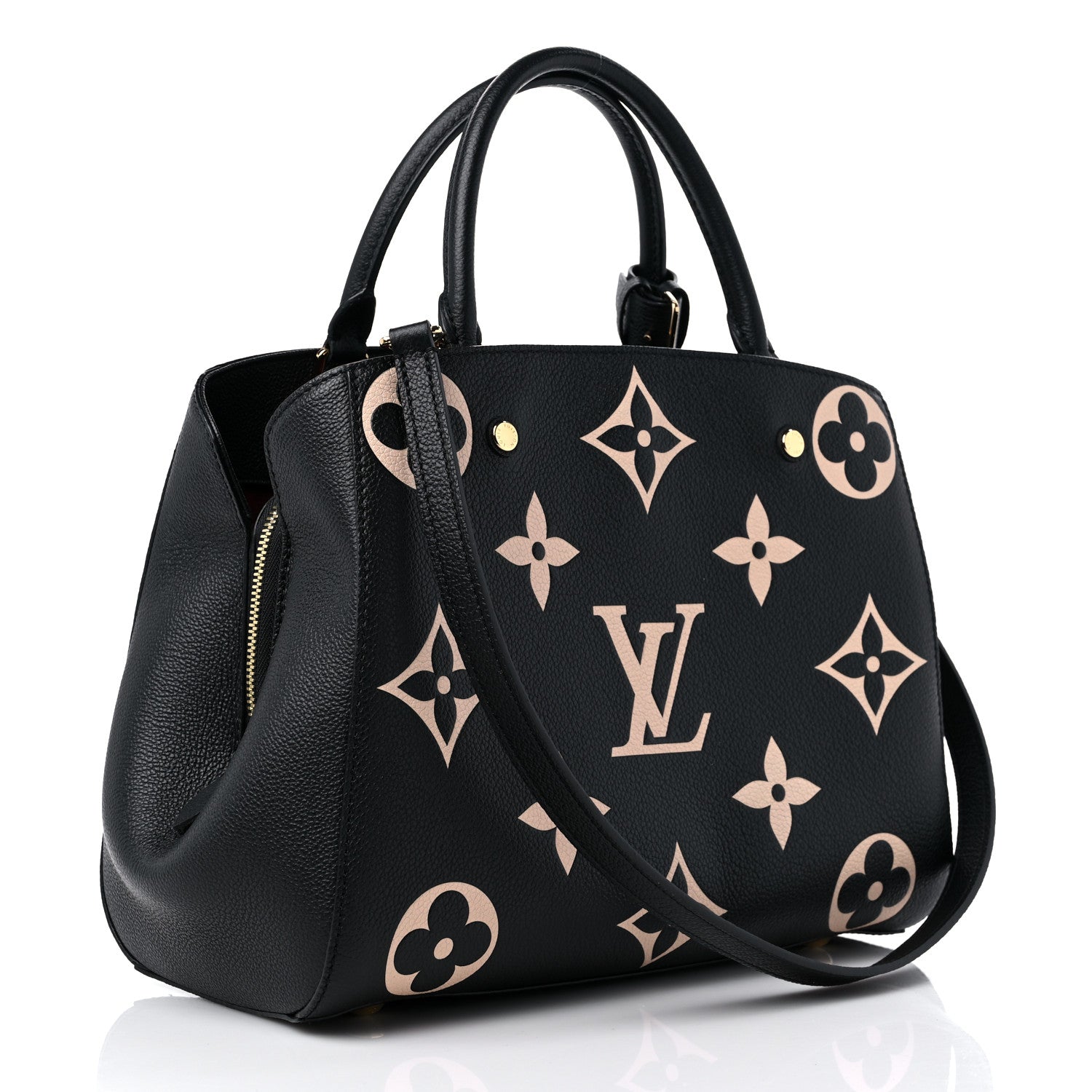 Louis Vuitton Empreinte Monogram Giant Montaigne MM Black Beige 3 of 9