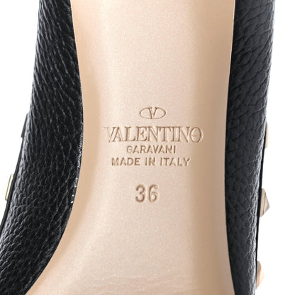 Valentino Garavani Pebbled Calfskin Rockstud 50mm Pumps 36 Black 6 of 11