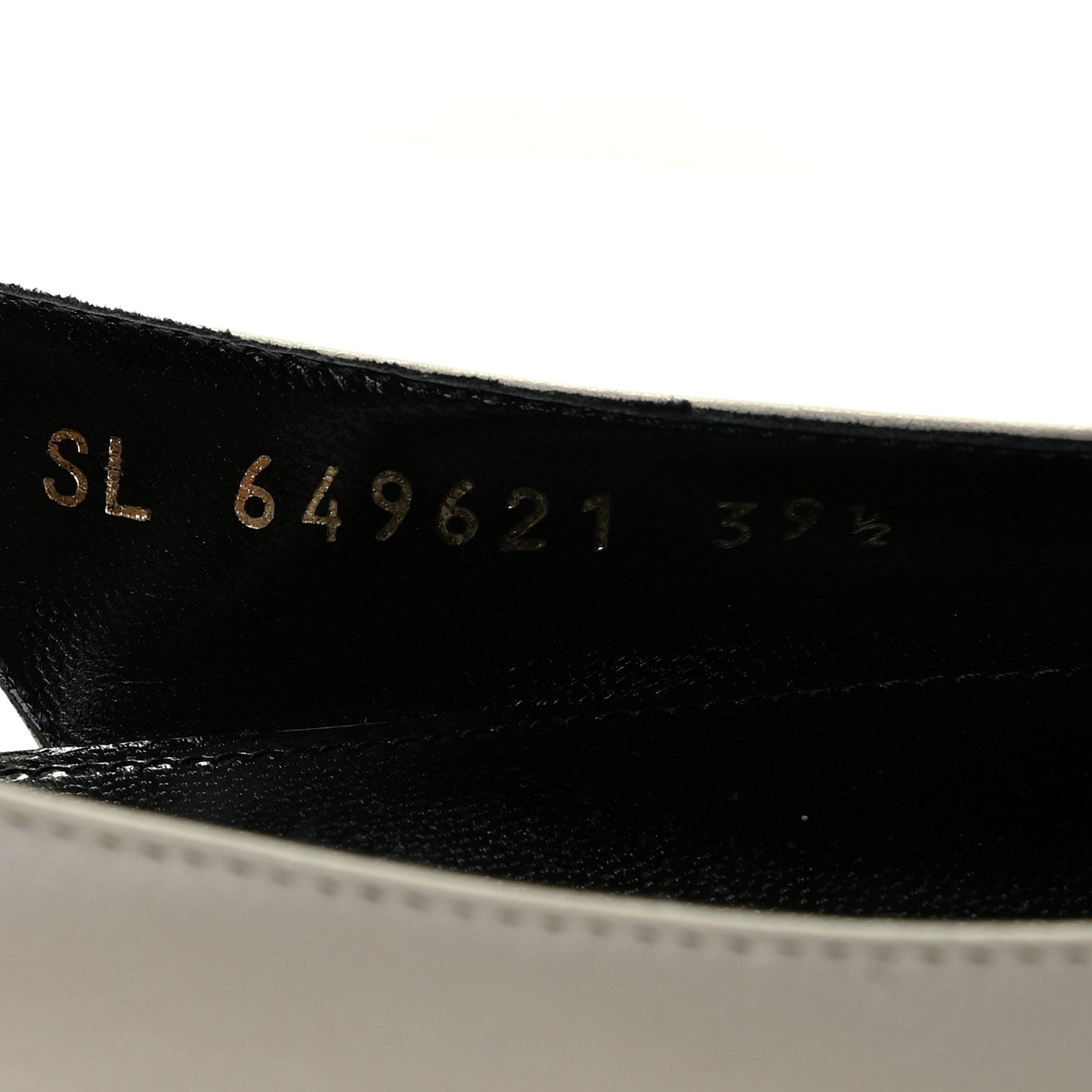 Saint Laurent Patent Smooth Lambskin Anais Slingback Flats 39.5 Navy Pearl 10 of 11