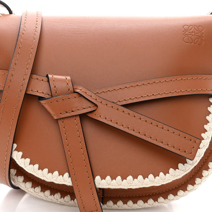 Loewe Calfskin Crochet Trim Small Gate Crossbody Bag Tan 8 of 10