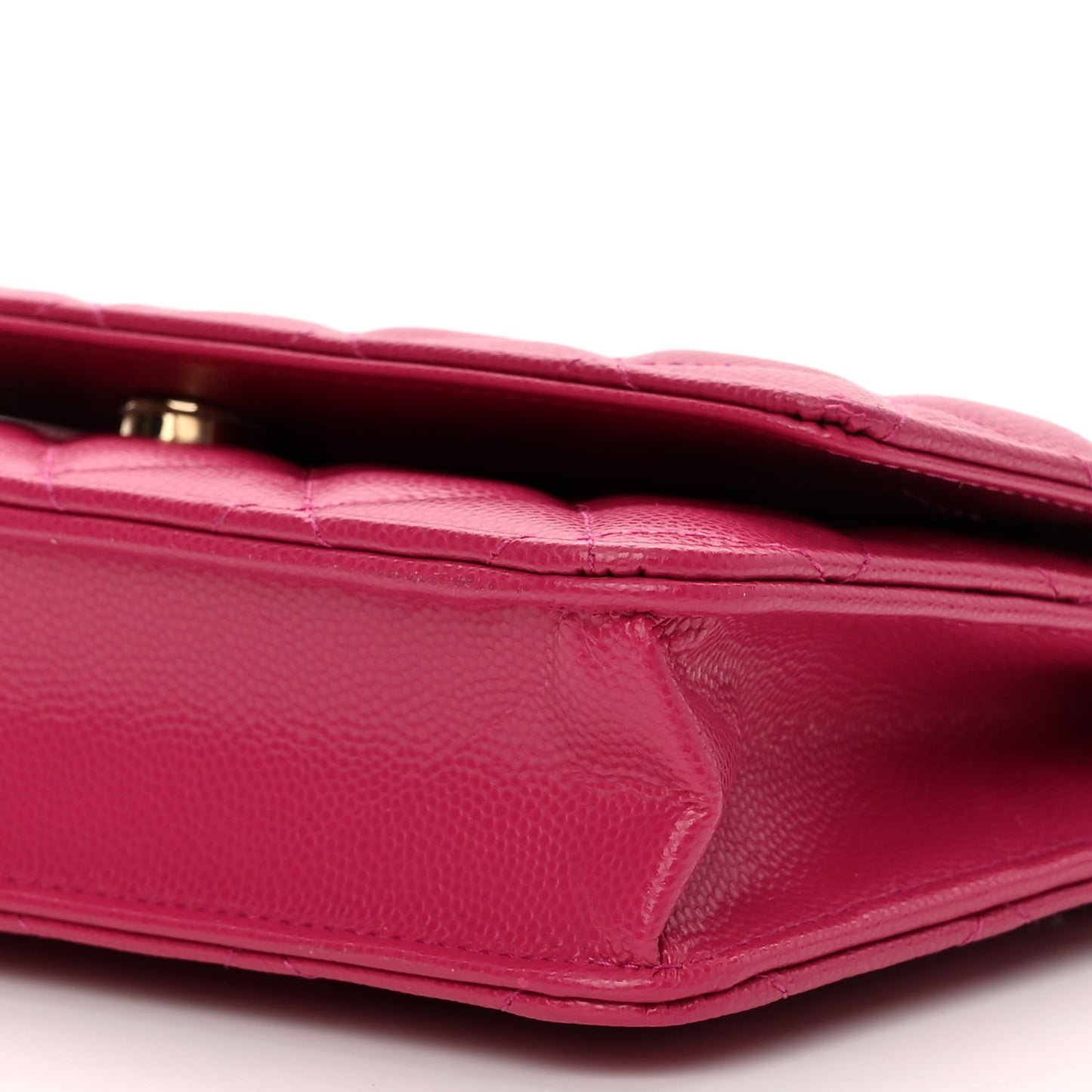 Caviar Quilted Wallet On Chain WOC Fuchsia