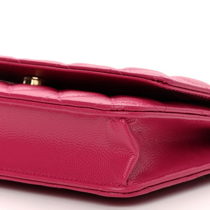 Chanel Caviar Quilted Wallet On Chain WOC Fuchsia 11 of 12