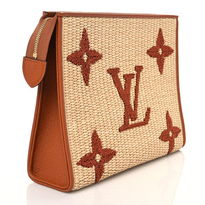Louis Vuitton Raffia Monogram Giant Toiletry Pouch 26 Tan 3 of 6