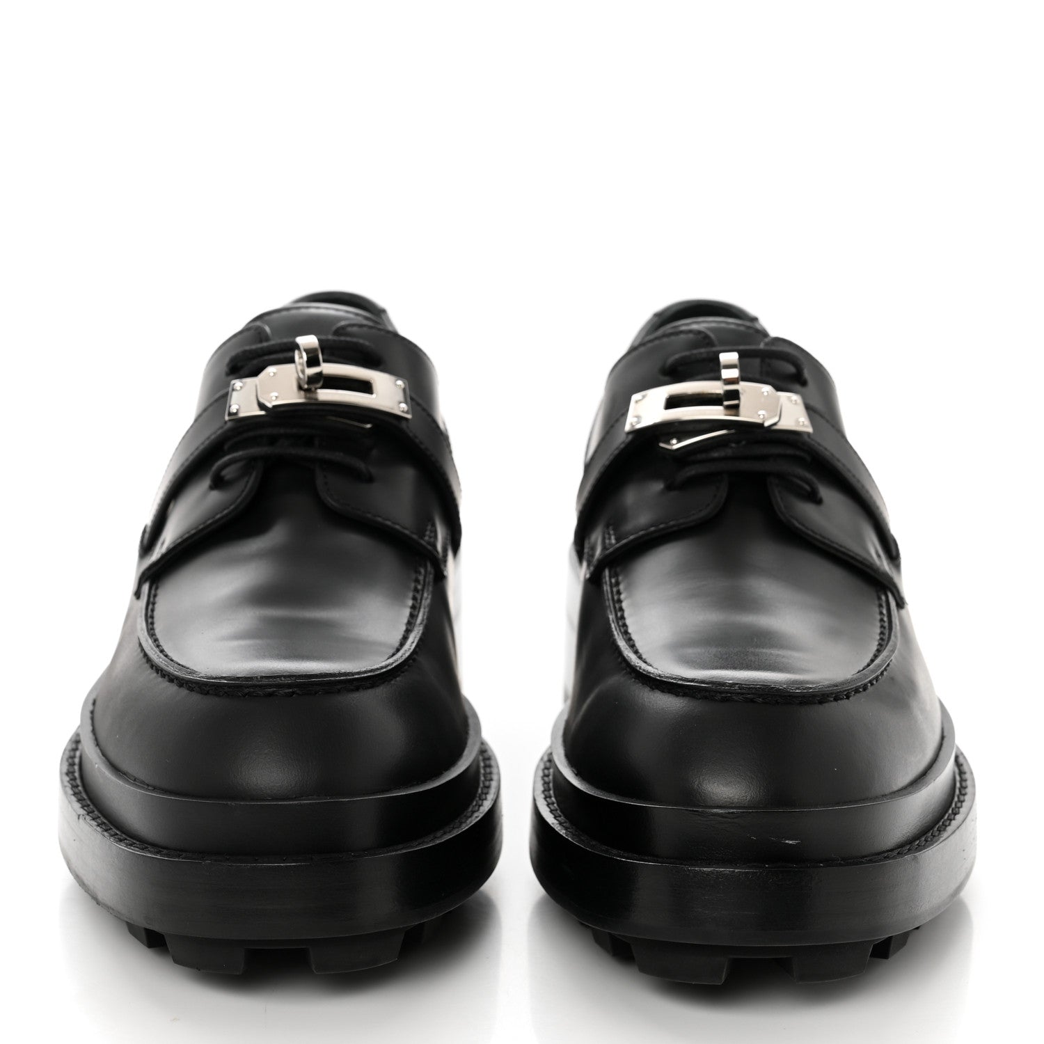 Hermes Glossed Calfskin First Oxford 37.5 Black 2 of 9