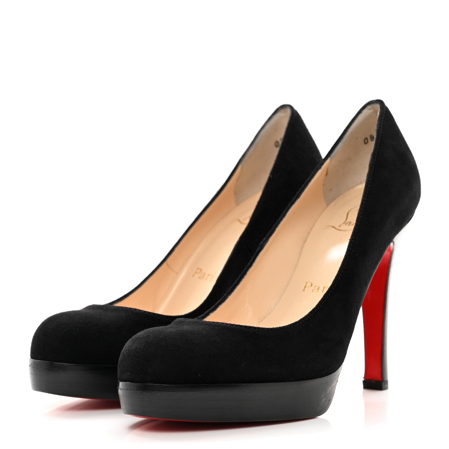 Christian Louboutin Suede Bruges 100 Pumps 35.5 Black 3 of 9