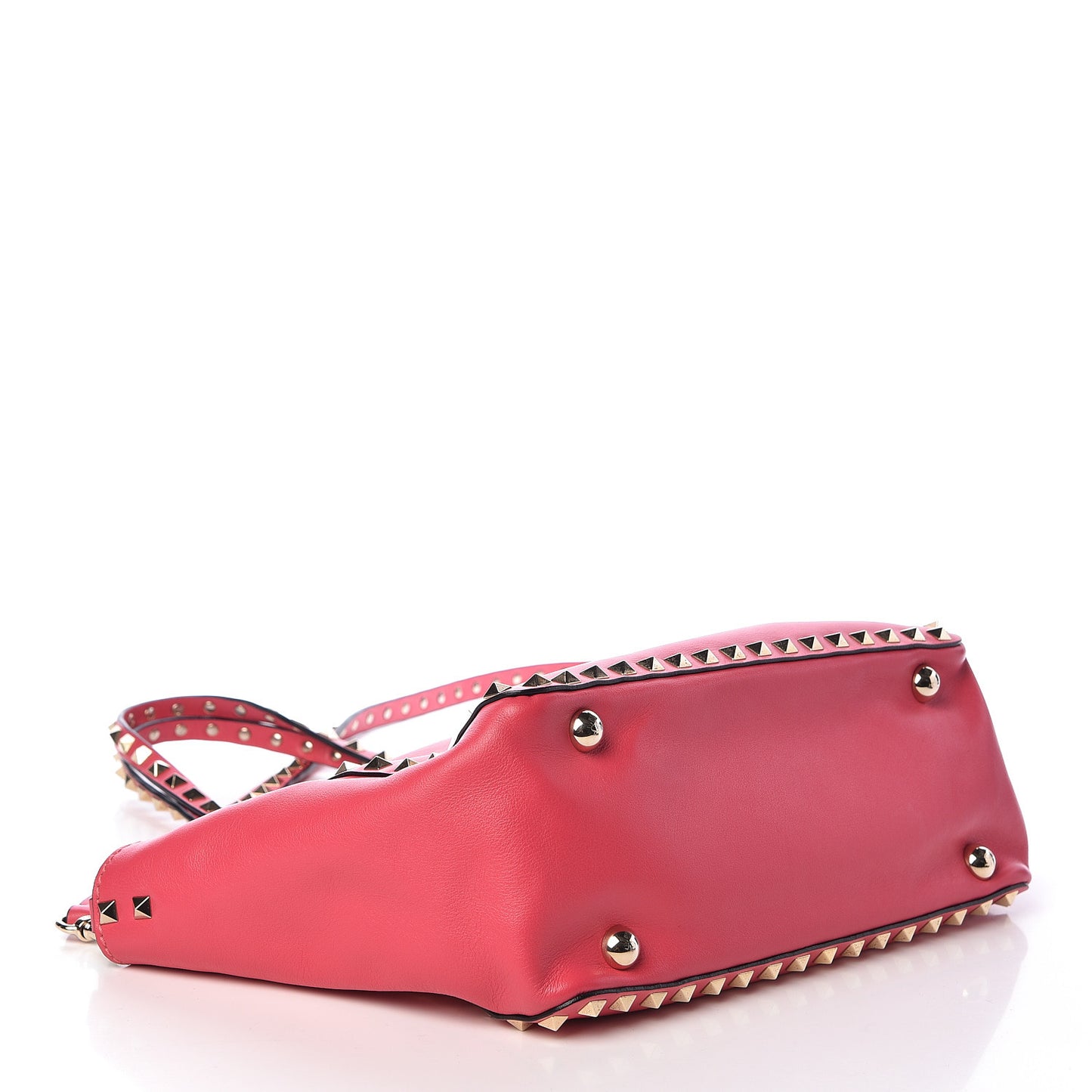 Vitello Small Rockstud Tote Deep Rose