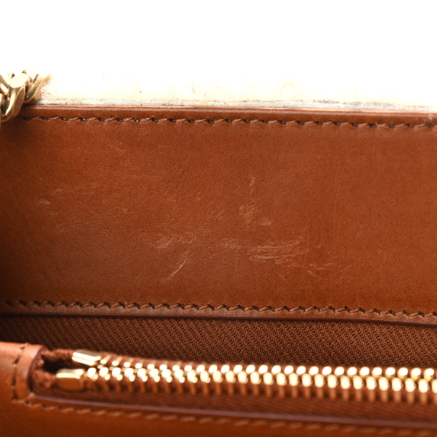 Saint Laurent Shearling Medium Loulou Shoulder Bag Natural 11 of 15