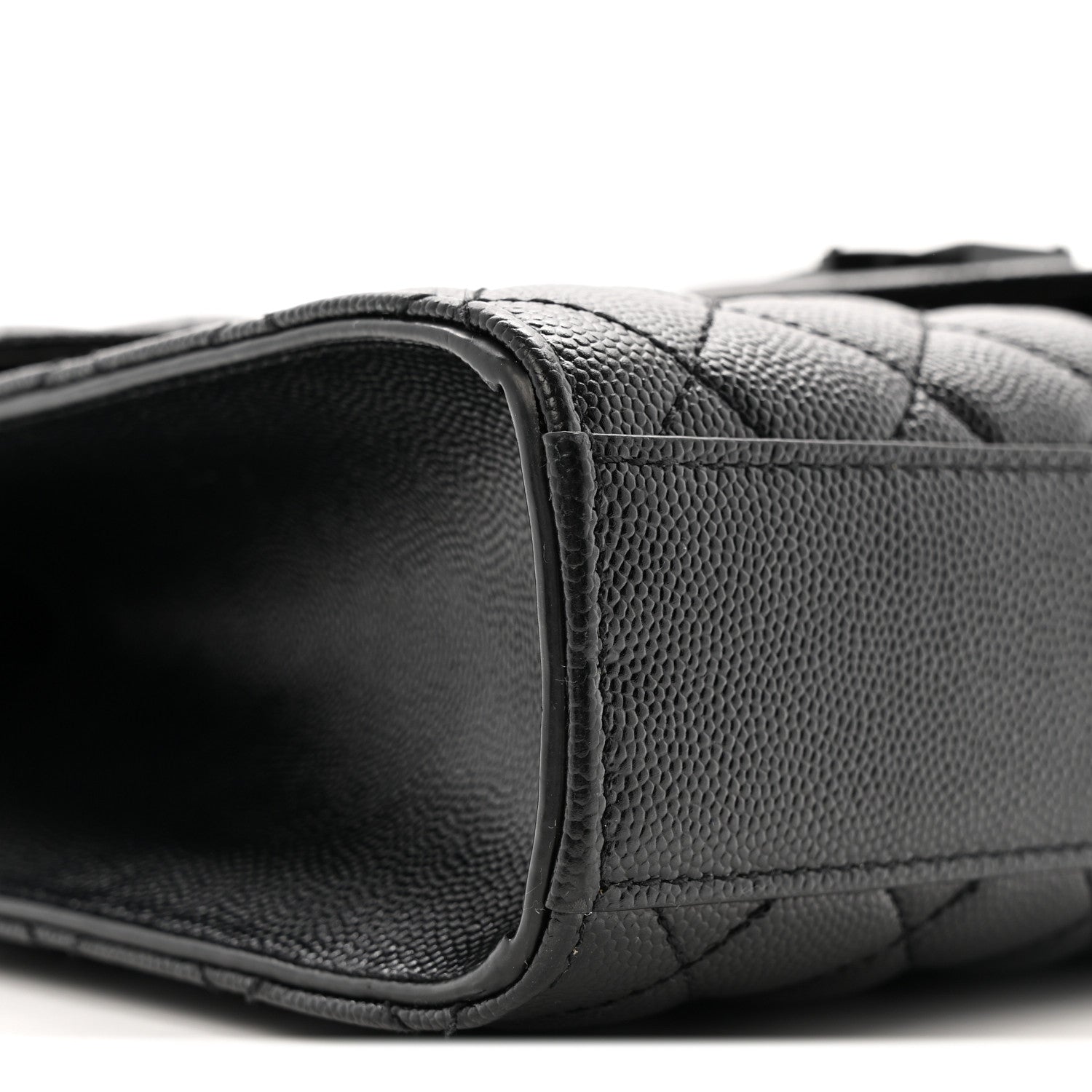 Saint Laurent Grain De Poudre Textured Mixed Matelasse Triquilt Medium Monogram Monochrome Satchel Black 9 of 15