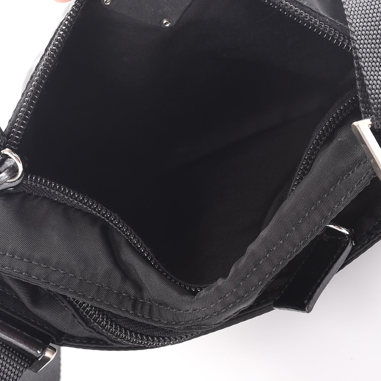 Nylon Vela Flat Messenger Bag Black