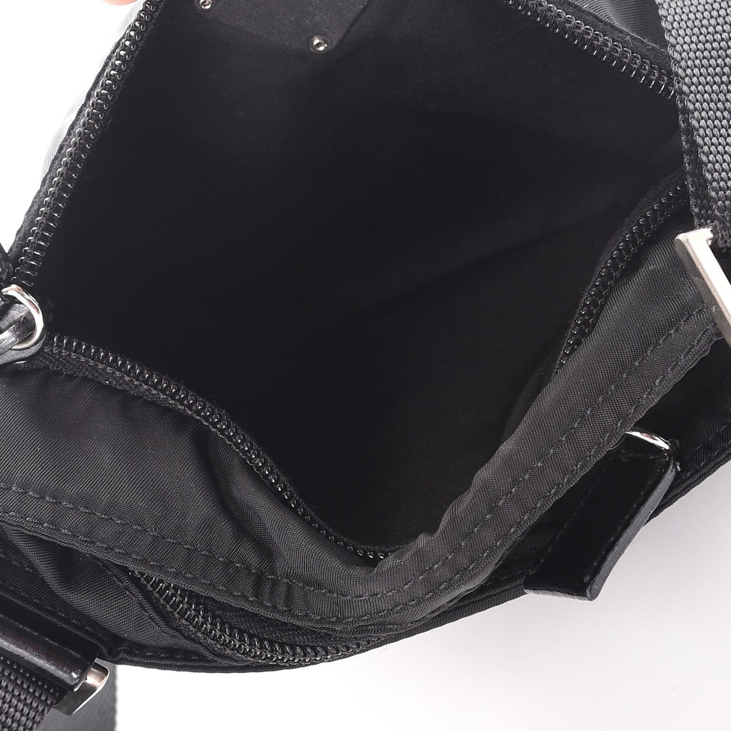 Prada Nylon Vela Flat Messenger Bag Black 6 of 10