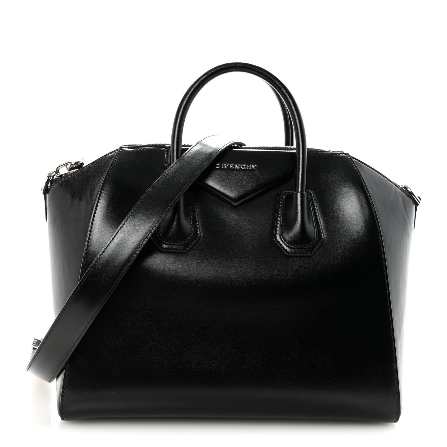 Shiny Lord Calfskin Medium Antigona Black