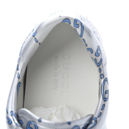 Gucci Miro Rubber Wax GucciGhost Print Mens New Ace Sneakers 8.5 Silver 7 of 8