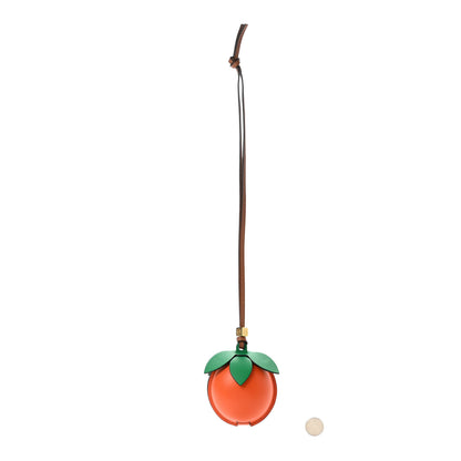 Loewe Calfskin Passionfruit Pouch Bag Charm Orange Green 2 of 5