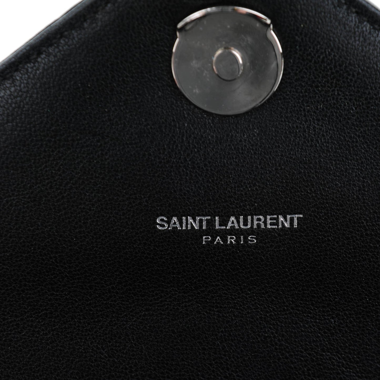 Sheepskin Matelasse Chevron Monogram Medium College Bag Black