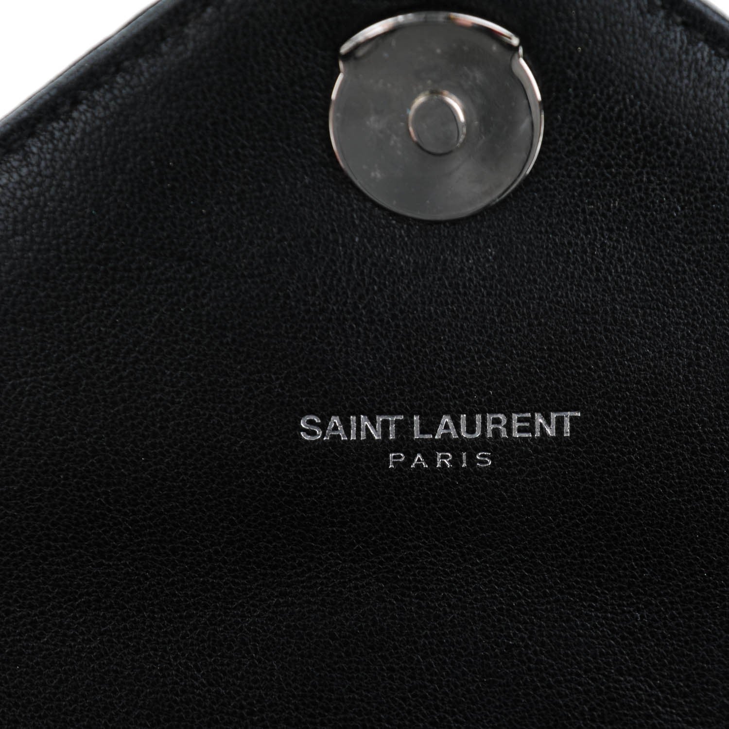 Saint Laurent Sheepskin Matelasse Chevron Monogram Medium College Bag Black 6 of 7