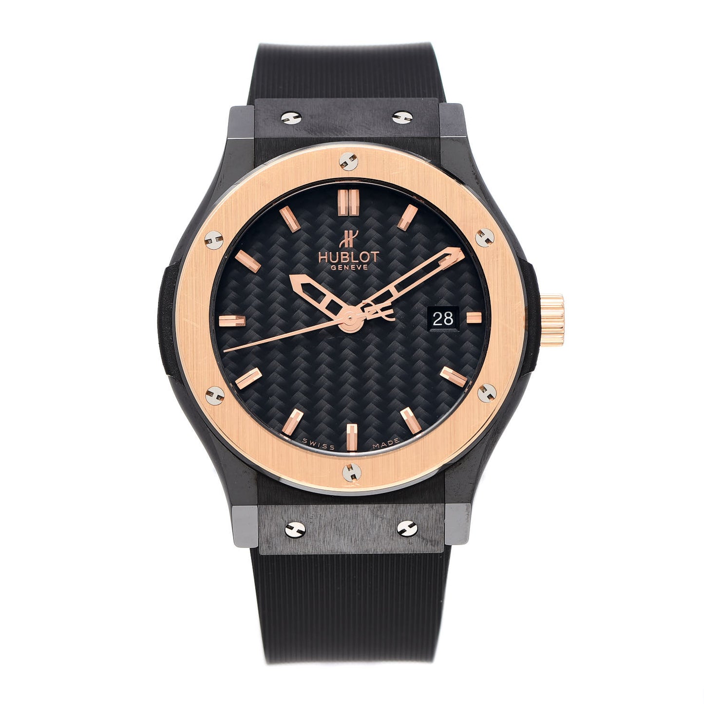 Ceramic Rubber 40mm Classic Fusion Quartz Watch Black 511.CO.1781.RX