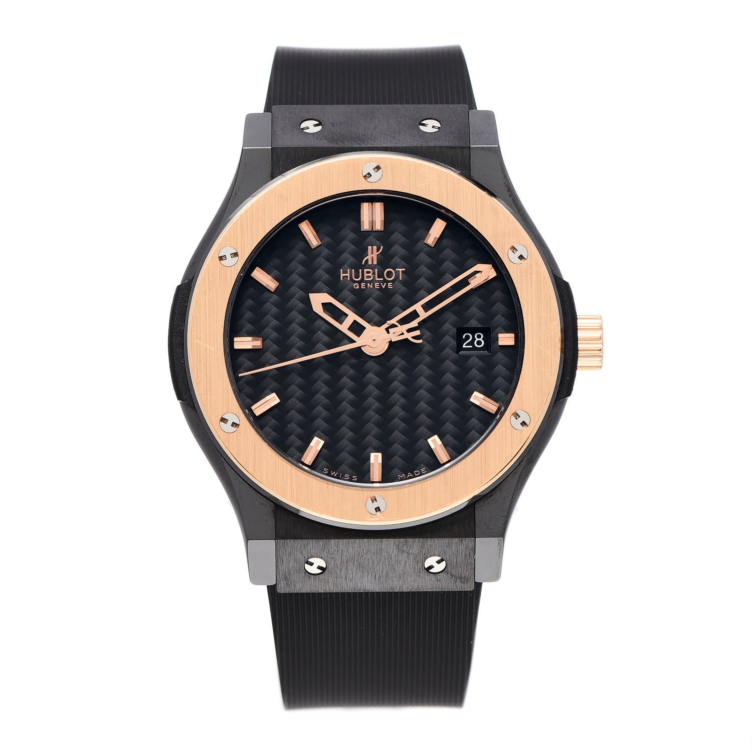 Hublot Ceramic Rubber 40mm Classic Fusion Quartz Watch Black 511.CO.1781.RX 1 of 6