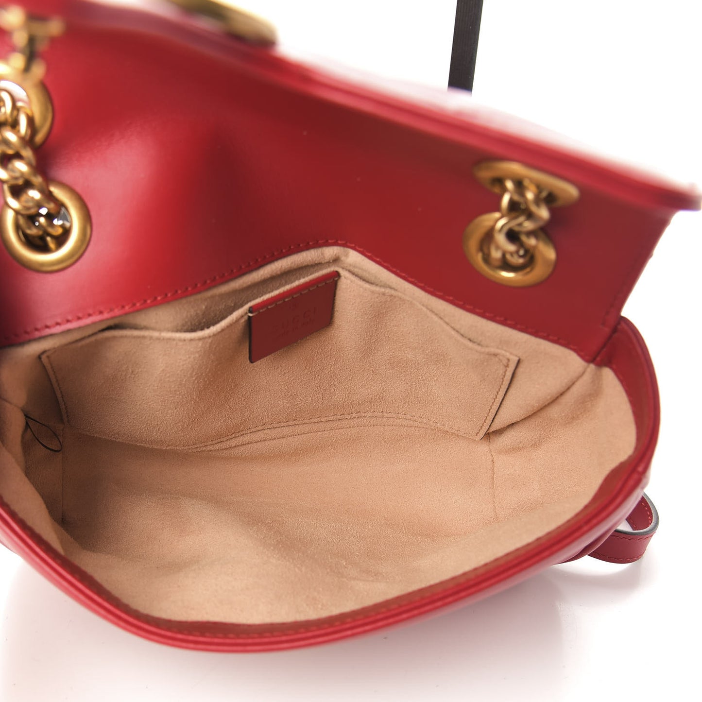 Calfskin Matelasse Mini GG Marmont Shoulder Bag Hibiscus Red