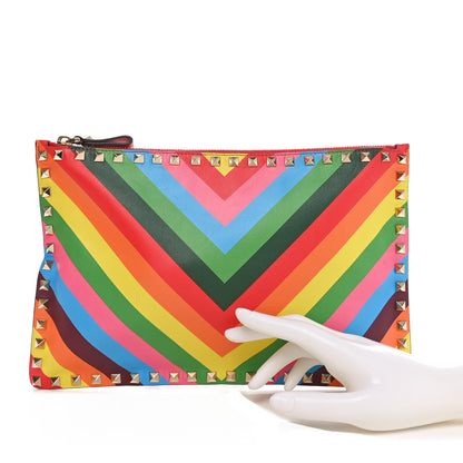 Valentino Garavani Vitello 1973 Small Rockstud Zip Pouch Multicolor 2 of 9
