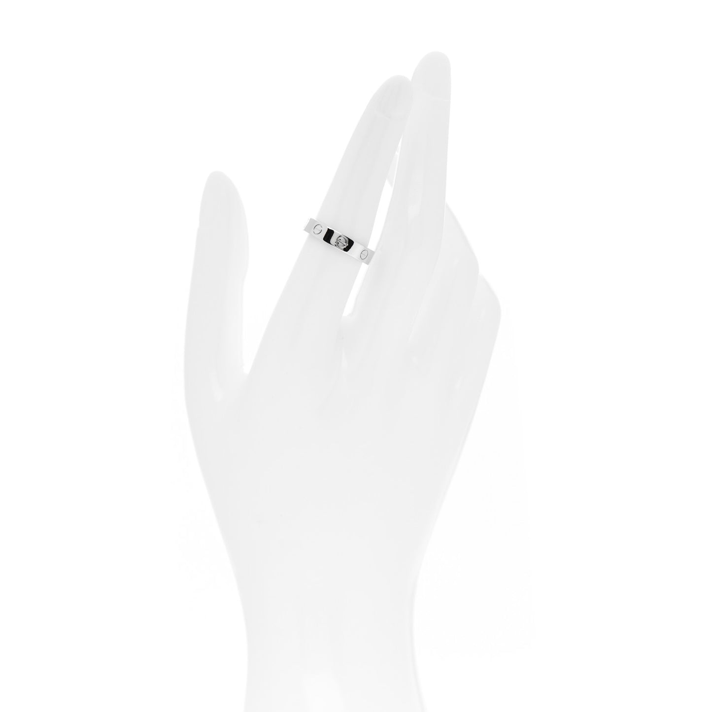 18K White Gold Diamond 4mm LOVE Wedding Band Ring 53 6.5