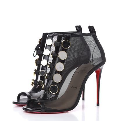 Christian Louboutin Mesh Nappa Marikate 100 Ankle Boots 39 Black 3 of 7