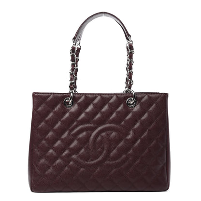 Chanel Caviar Quilted Grand Shopping Tote GST Dark Burgundy 1 of 10