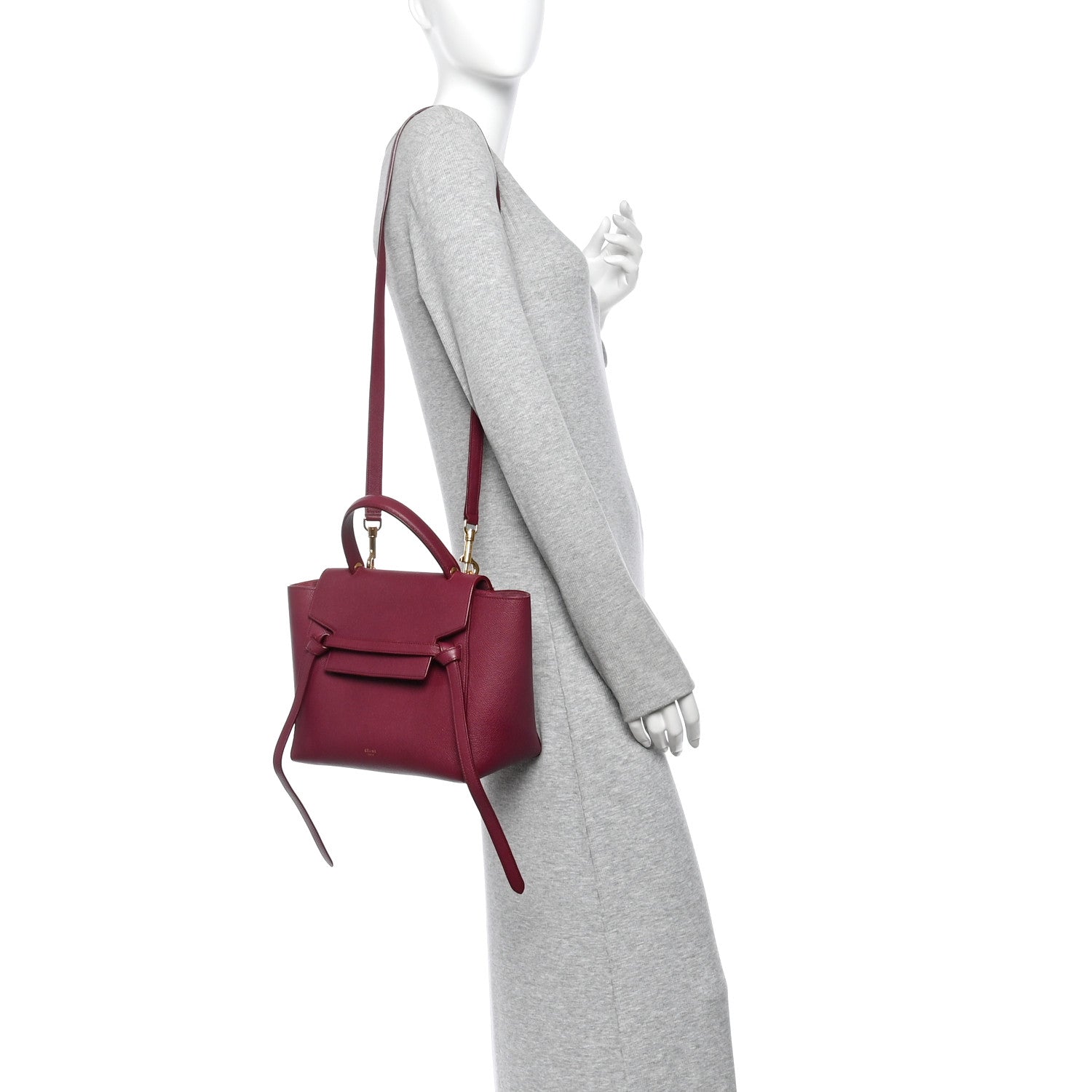 Celine Grained Calfskin Micro Belt Bag Plum 2 of 13