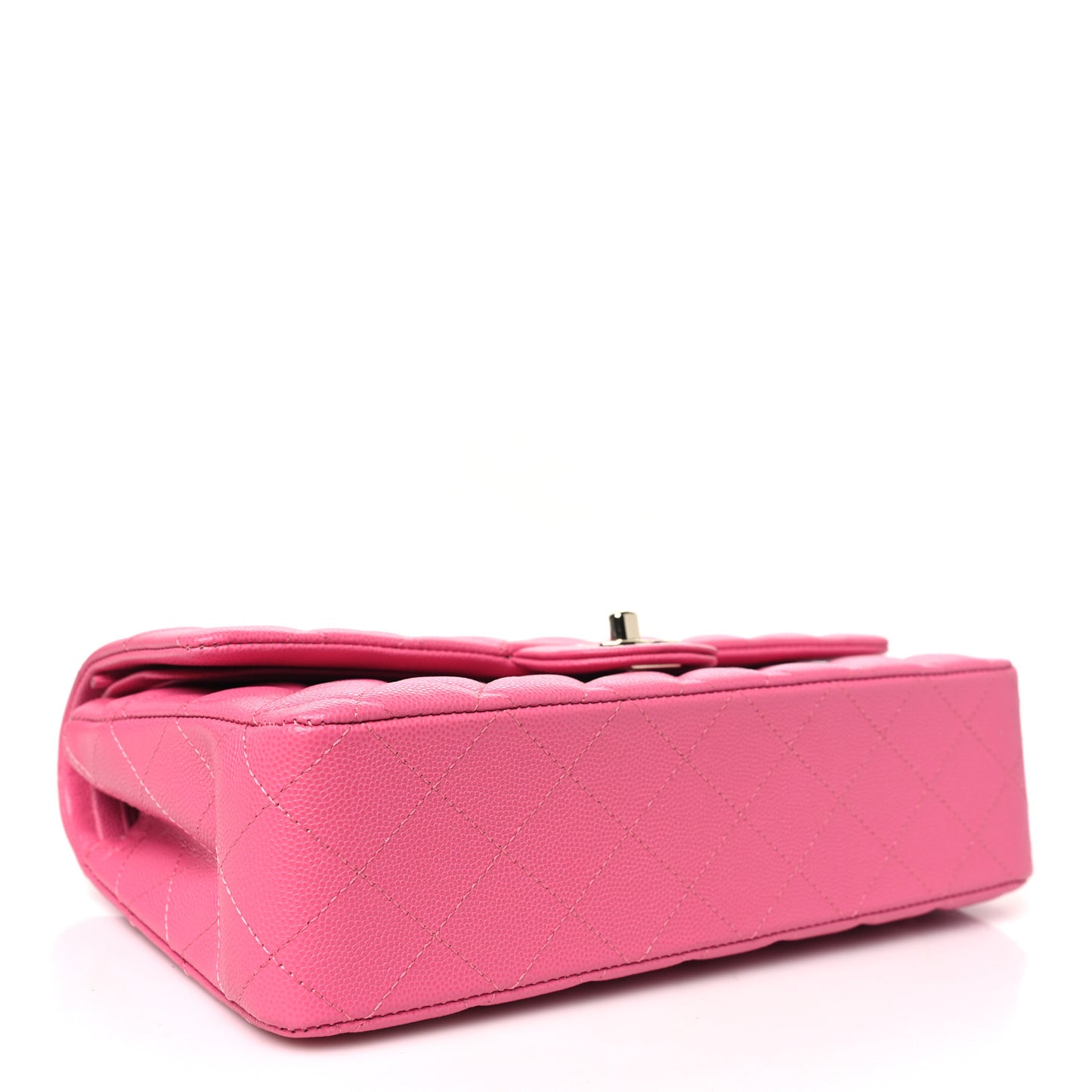 Caviar Quilted Medium Double Flap Pink