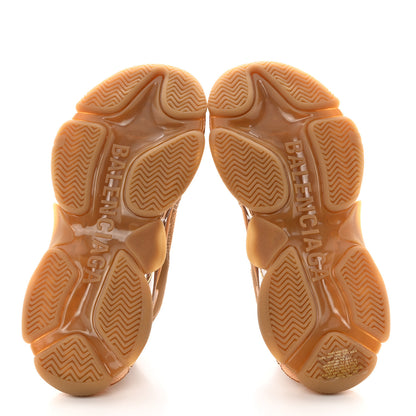 Balenciaga Fabric Mesh Clear Sole Womens Triple S Sneakers 37 Light Camel 5 of 9