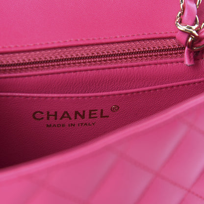 Chanel Lambskin Quilted Mini Square Flap Fuchsia 10 of 14