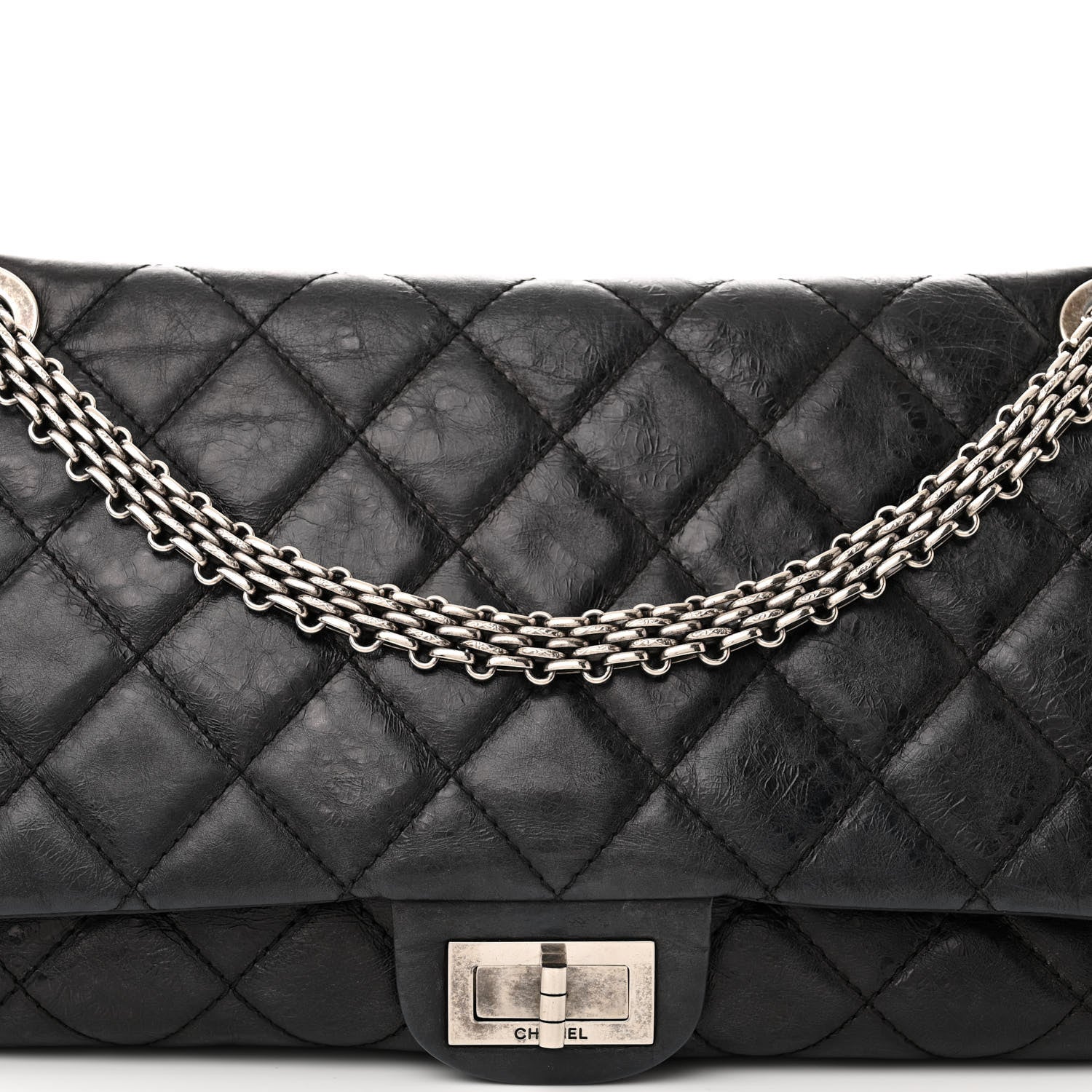 Chanel Metallic Aged Calfskin Quilted 2.55 Reissue 228 Flap Black 8 of 10