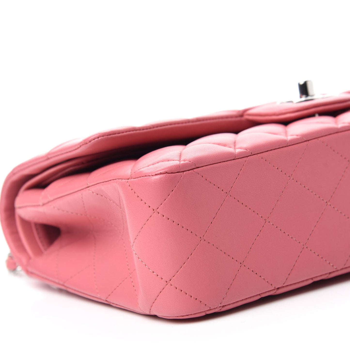 Lambskin Quilted Medium Double Flap Pink
