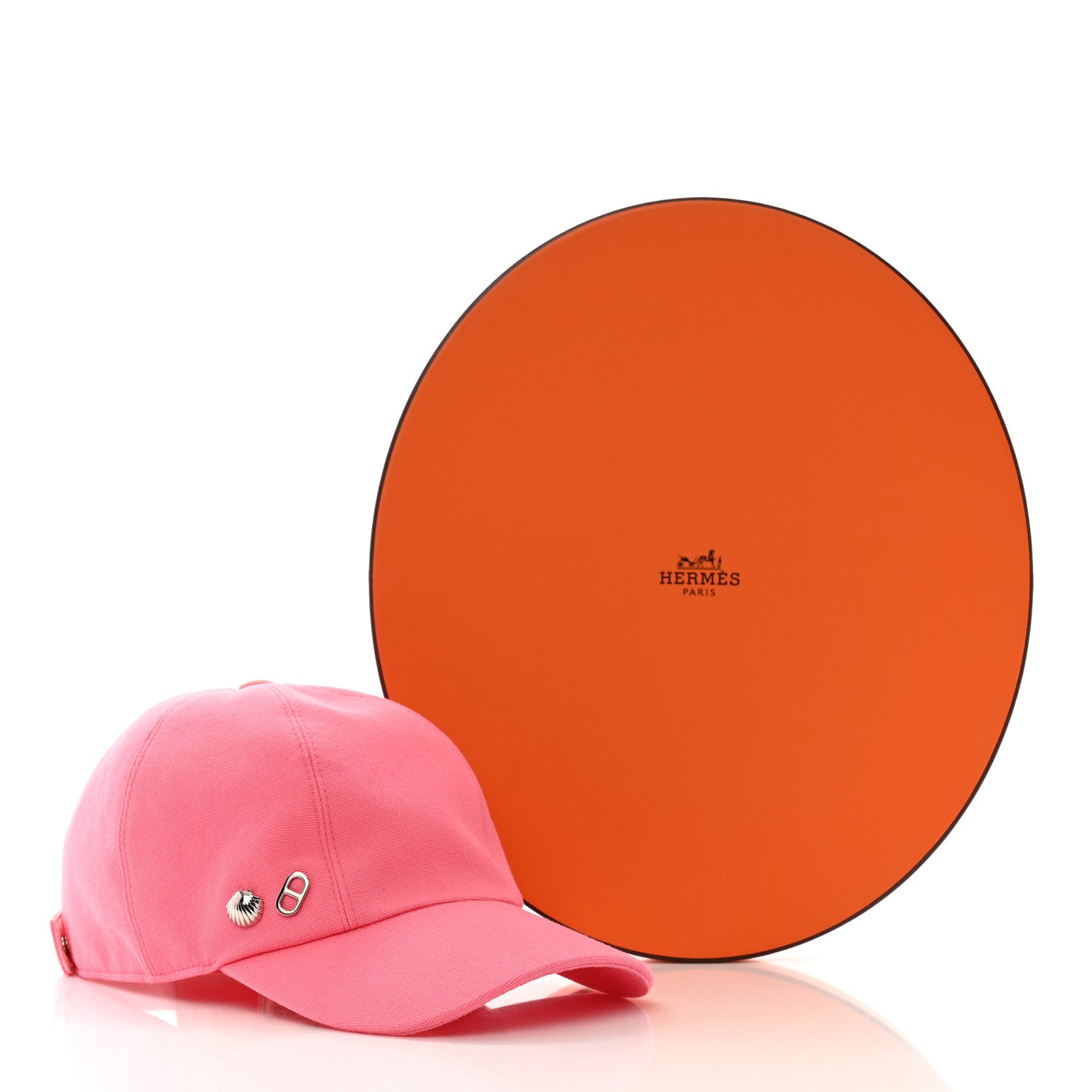 Hermes Cotton Canvas Serena Seashell Cap 59 Rose Azalee 11 of 11