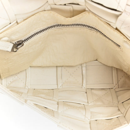 Bottega Veneta Paper Calfskin Maxi Intreccio Cassette Crossbody Bag White 5 of 15