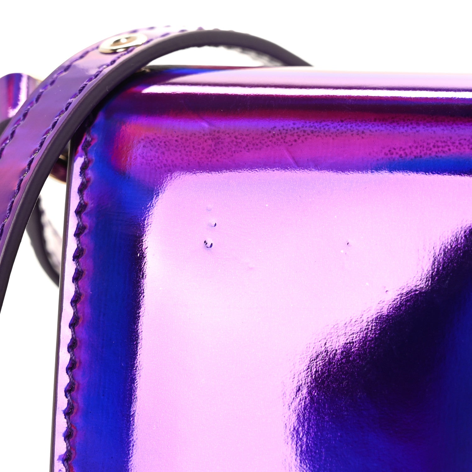 Dolce & Gabbana Holographic Patent Calfskin Strobo 3.5 Clutch Viola Medio 9 of 9