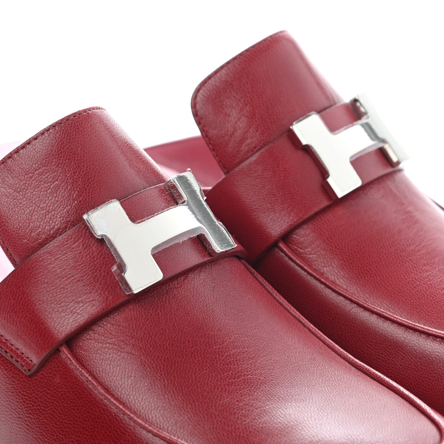 Hermes Goatskin Paradis Mules 37.5 Rouge Tibetain 9 of 9